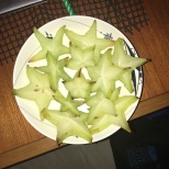 A plate of star fruit - Picked locally!